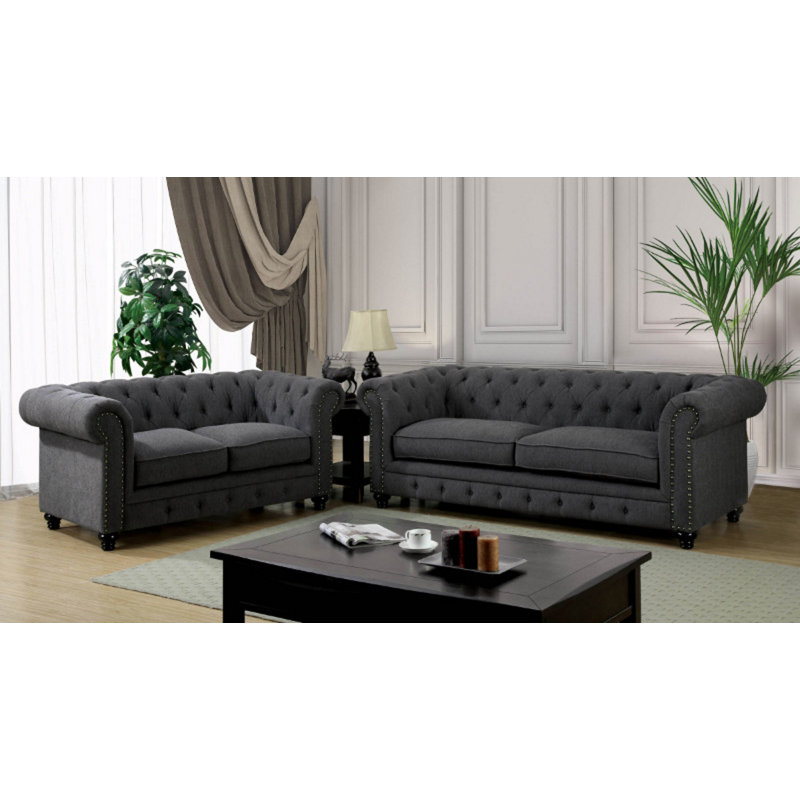 Darby Home Co Dorazio Gray Sofa Loveseat And Chair Set Wayfair