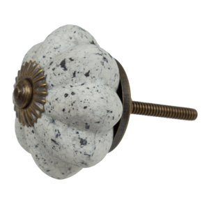 Cabinet Stone Look Ceramic Melon Novelty Knob (Set of 10)