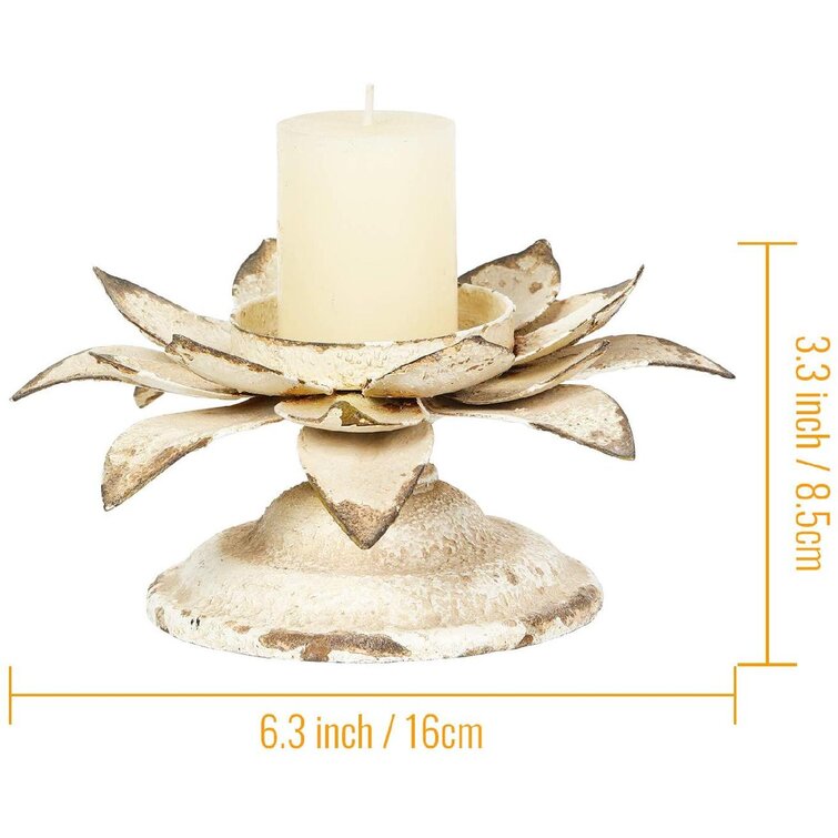 Vintage Style Iron Candle Holder Pillar Candlestick for Party Decor-16cm 