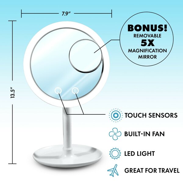 Beauty Breeze Lighted Magnification Makeup/Shaving Mirror