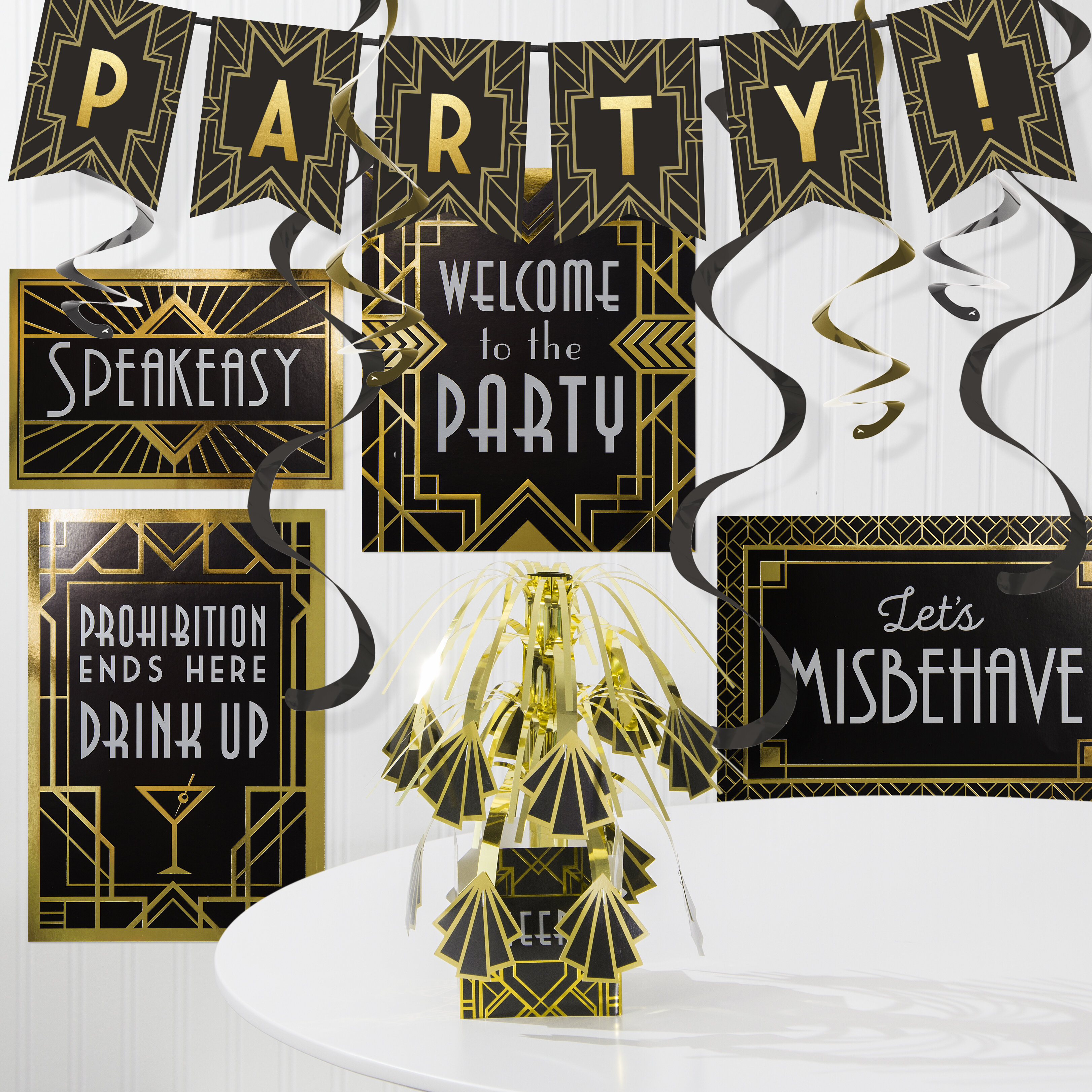 Creative Converting Roaring 20s Paper Disposable Decorations Kit