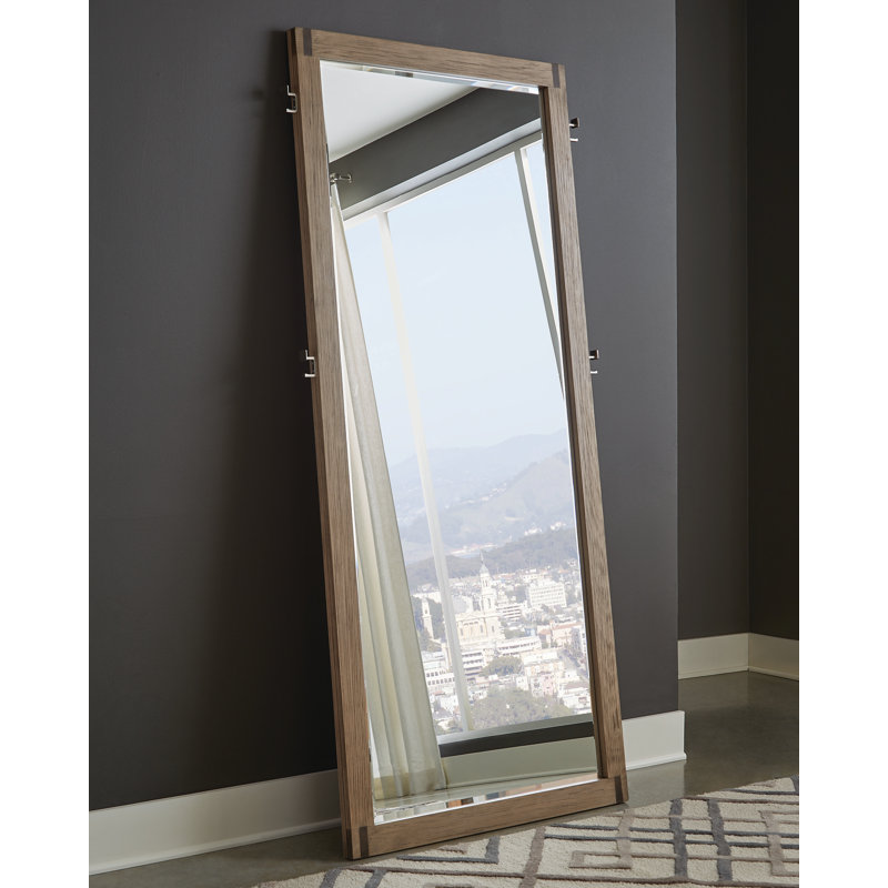 Orren Ellis Cornelio Rectangular Floor Mirror Grey Oak Wayfair