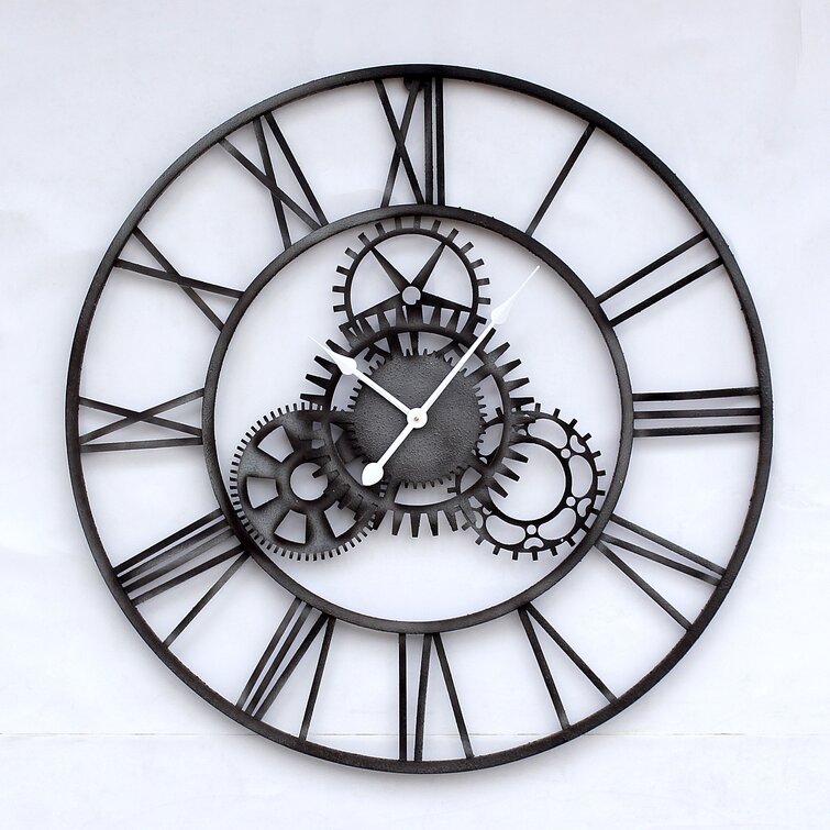 Williston Forge Gears Design Extra Large 40 Inch Metal Wall Clock ...