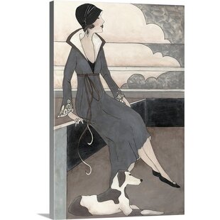 Art Deco Lady With Dog Megan Meagher Painting Print