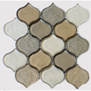 Peach Glass Mosaic Tile in Champagne