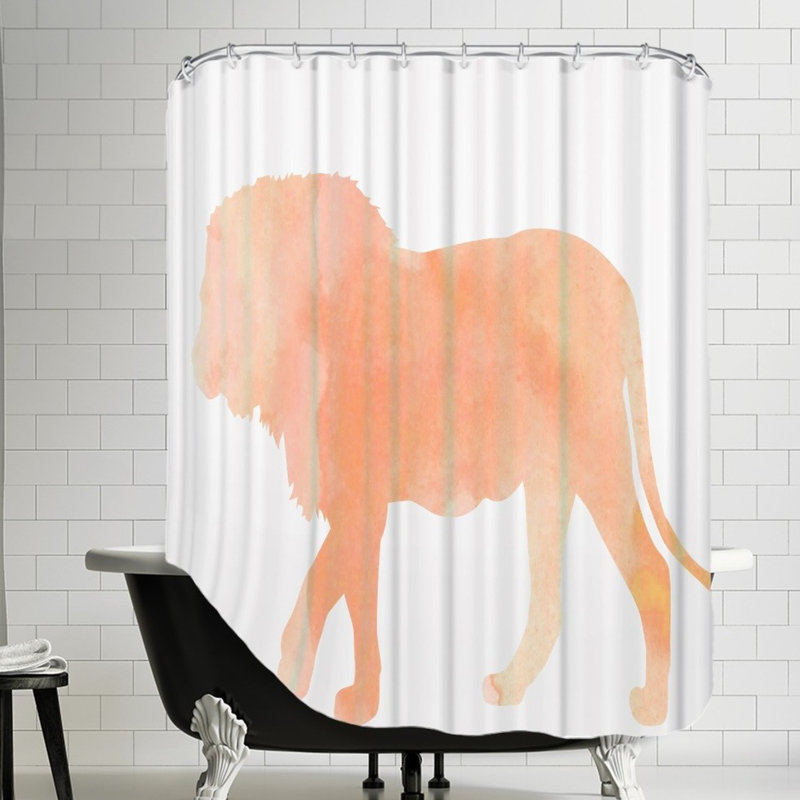 East Urban Home Flamingos And Unicorns Coral Lion Single Shower Curtain Wayfair