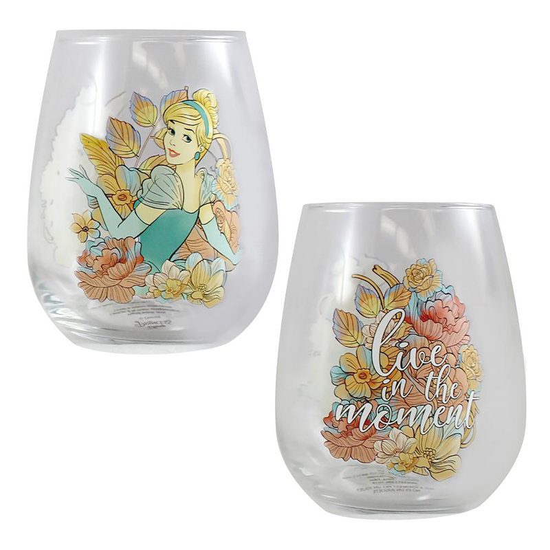 Vandor Disney Princess 4 Piece 18 Oz Stemless Wine Glass Set Reviews Wayfair