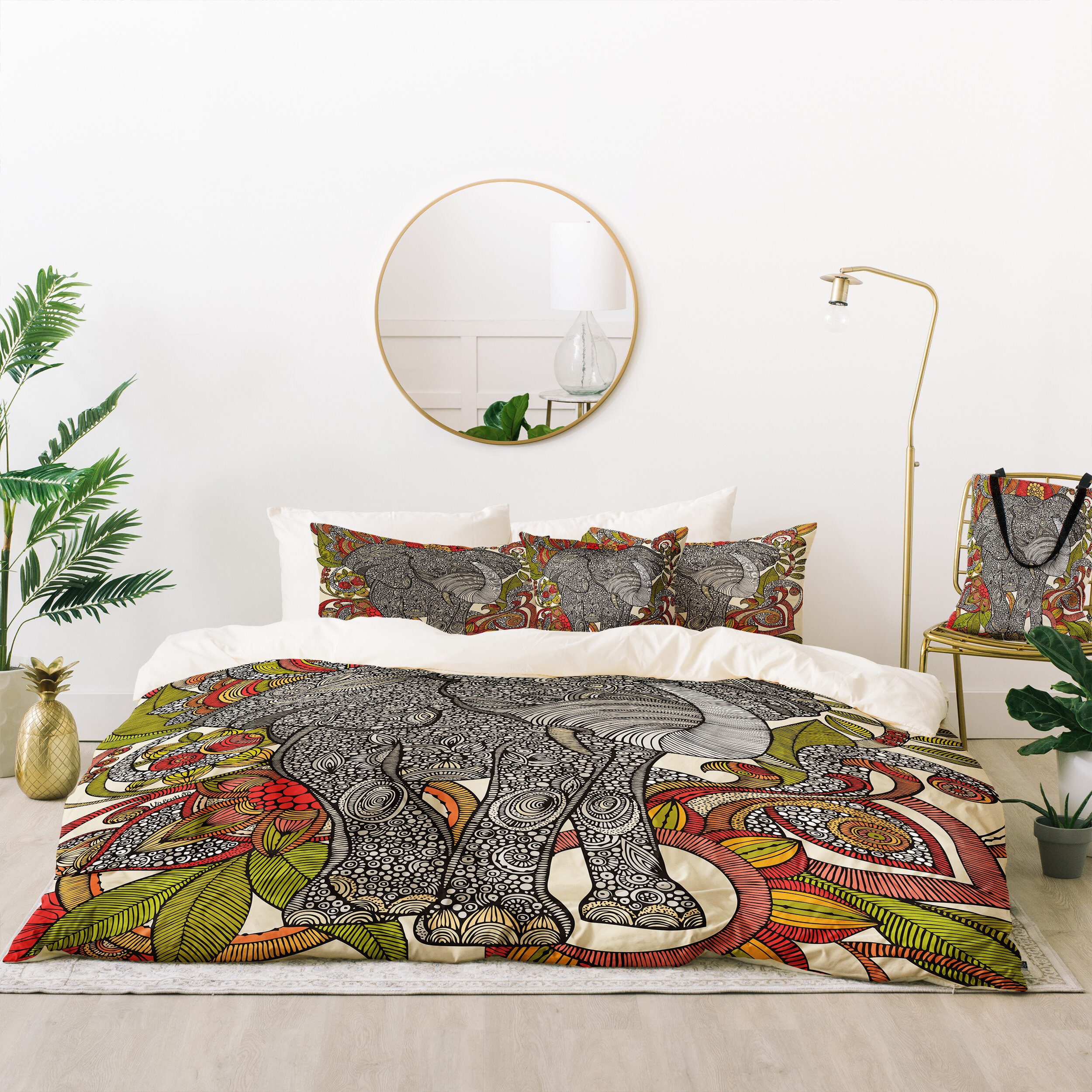 East Urban Home Valentina Ramos Bo The Elephant Duvet Cover Set