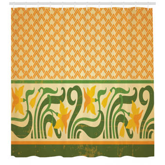 East Urban Home Art Nouveau Shower Curtain Set Hooks Wayfair
