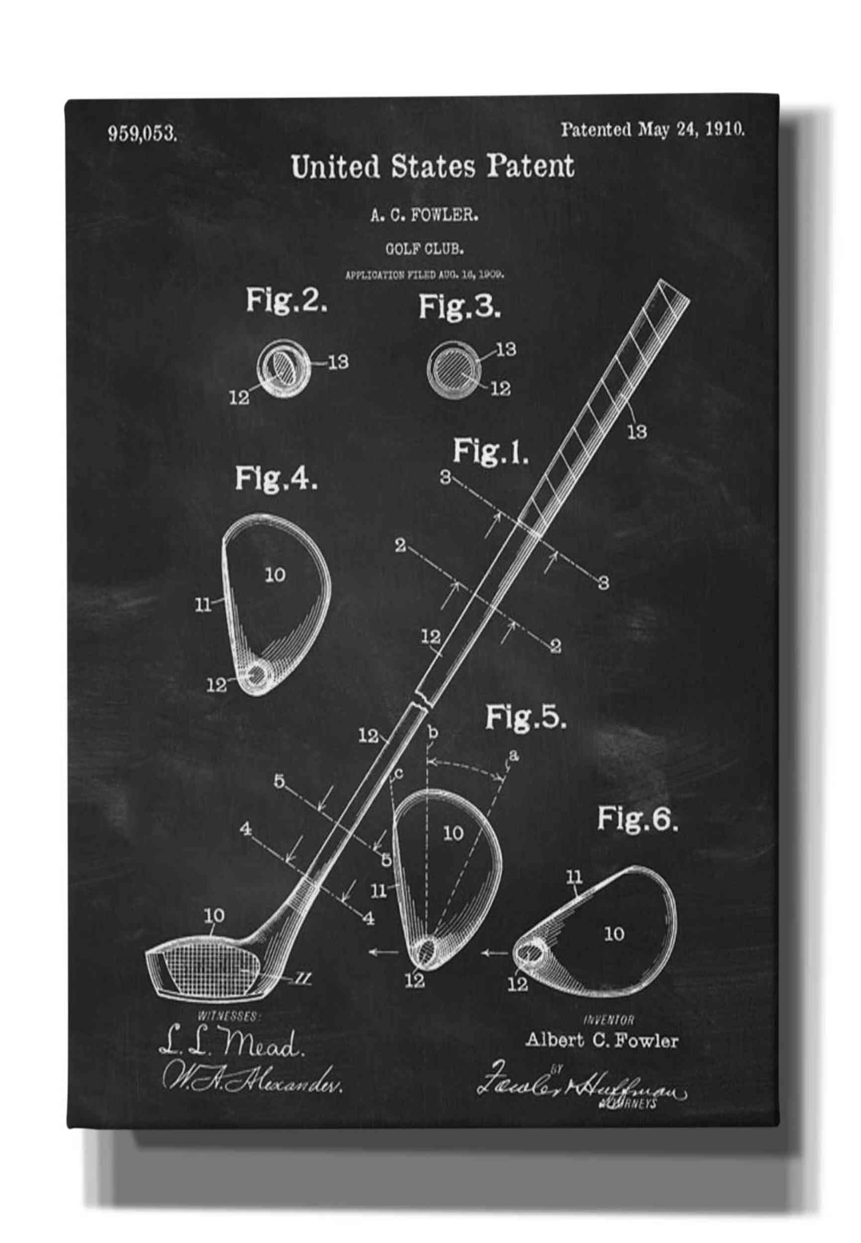 Epic Graffiti "Golf 3-Piece Set Vintage Patent Blueprint"  Giclee Canvas Wall Ar