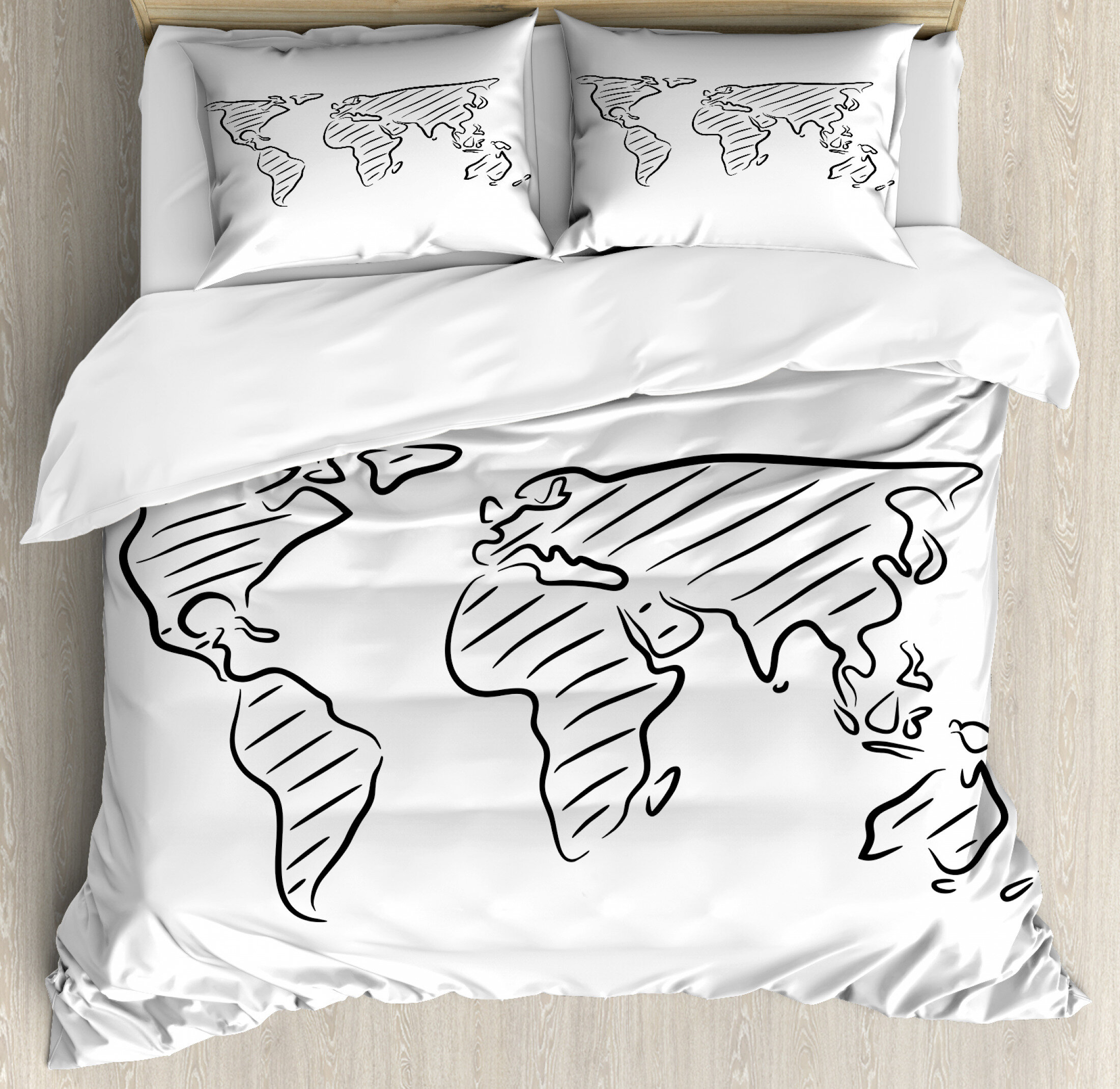 East Urban Home World Map Duvet Cover Set Wayfair