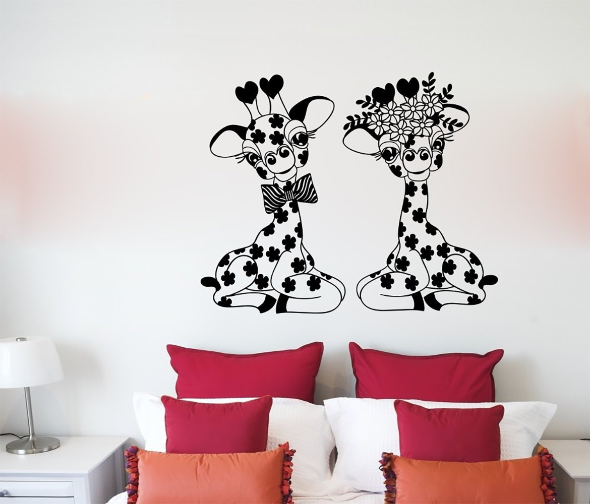 Indigo Safari Giraffes Vinyl Wall Words Decal Sticker Home Decor Art