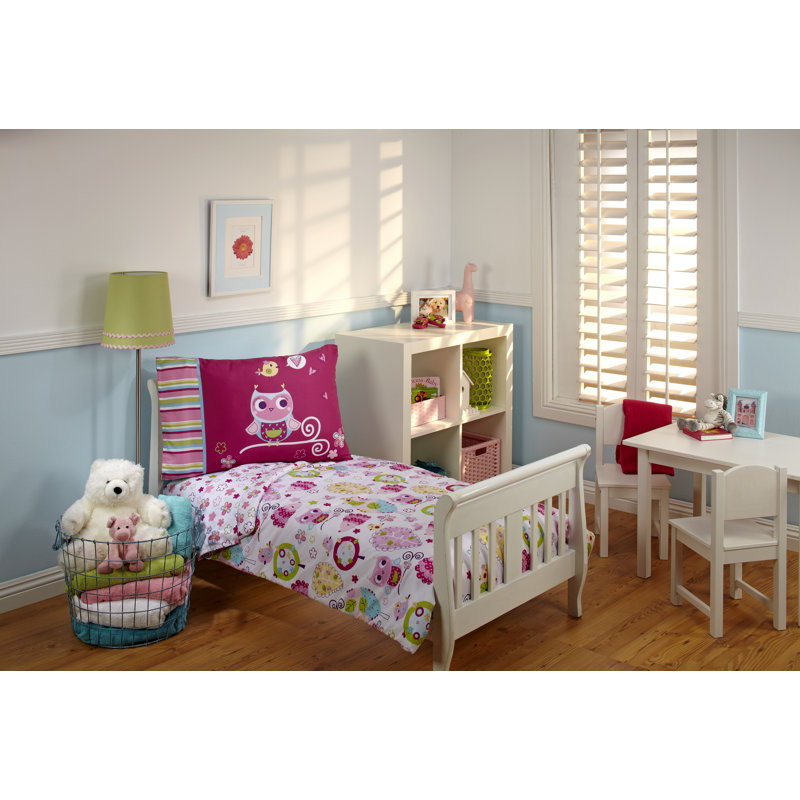 Harriet Bee Mahika Hoot Hoot 4 Piece Toddler Bedding Set Reviews Wayfair