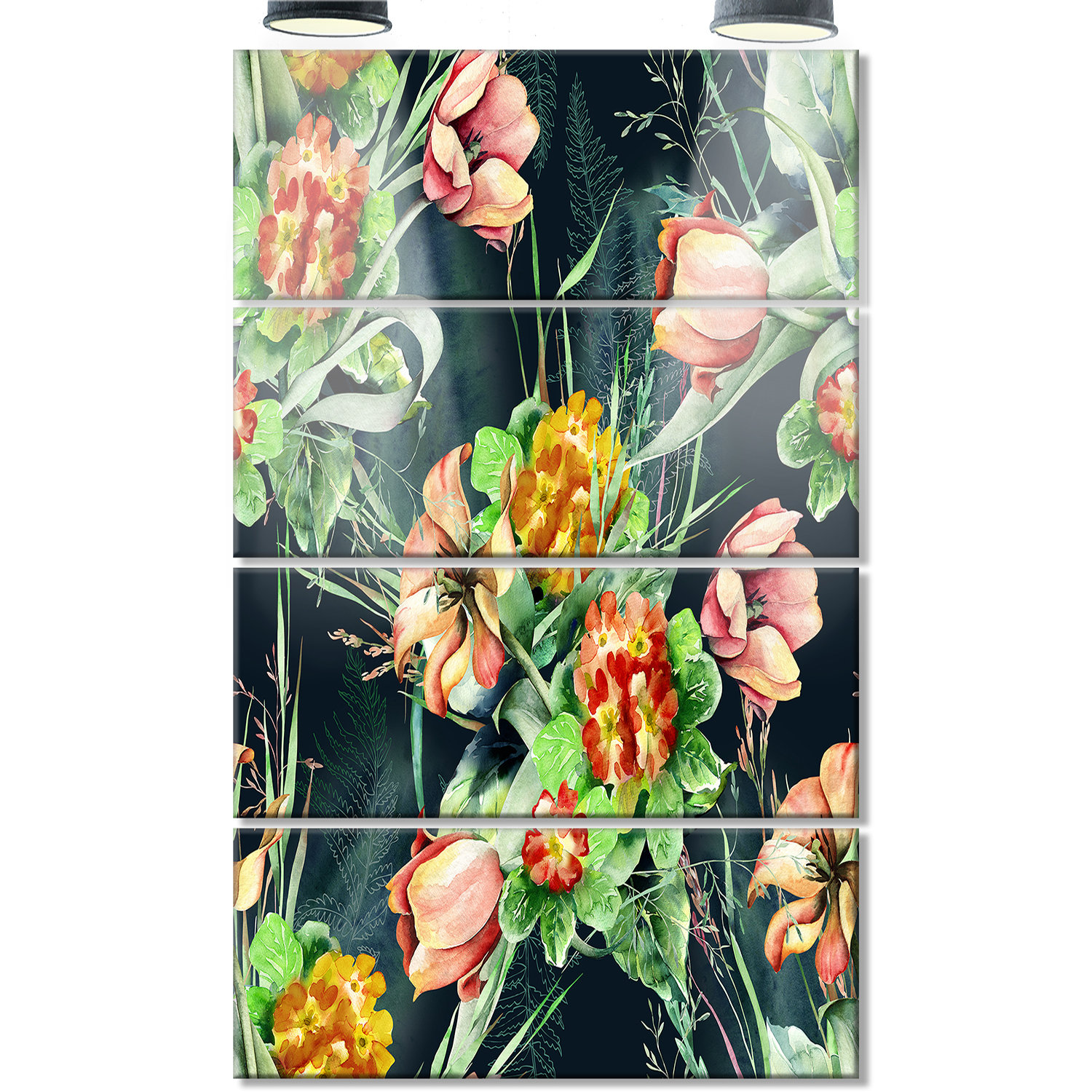 Designart Spring Fl Seamless Pattern 4 Piece Graphic Art On Seamless Pattern 4 Piece Graphic Art