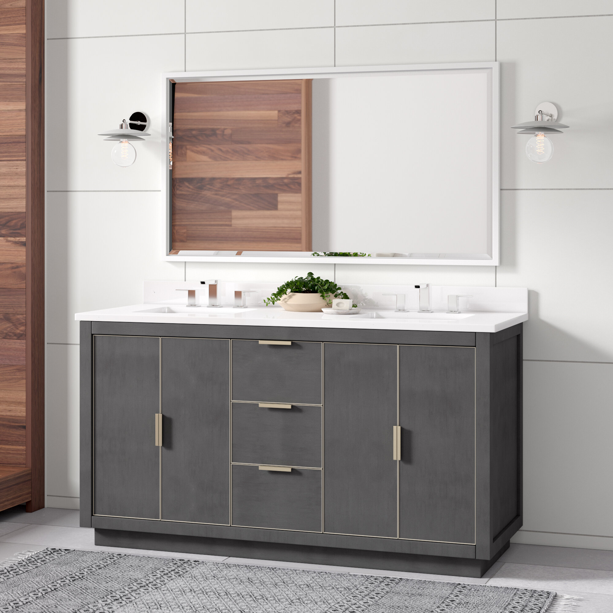 Allmodern Francine 61 Double Bathroom Vanity Set Reviews Wayfair