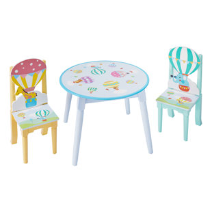 round wooden kids table