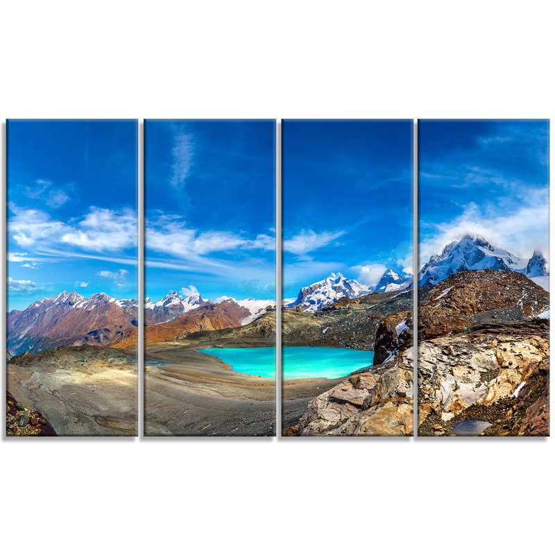 Designart Enchanting Swiss Alps Mountains 4 Piece Graphic Art Print Set On Wrapped Canvas Wayfair