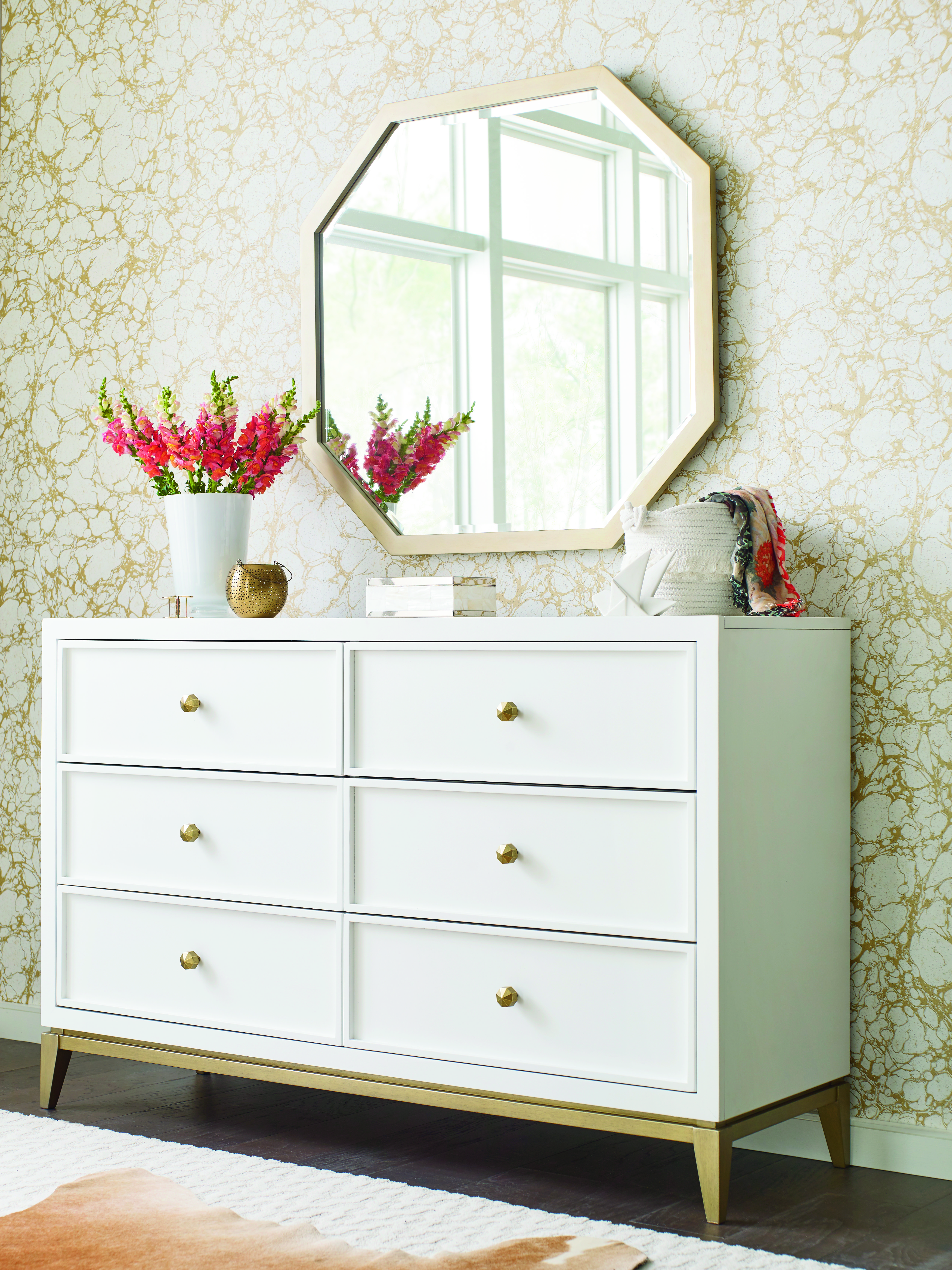 Chelsea 6 Drawer Double Dresser With Mirror Chelsea 6 Drawer Double Dresser With Mirror