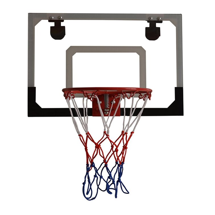 Wesfital Trampolin Basketball Hoop with Mini Basketball and Pump Easy to Assemble Suitable for Curved and Straight Pole