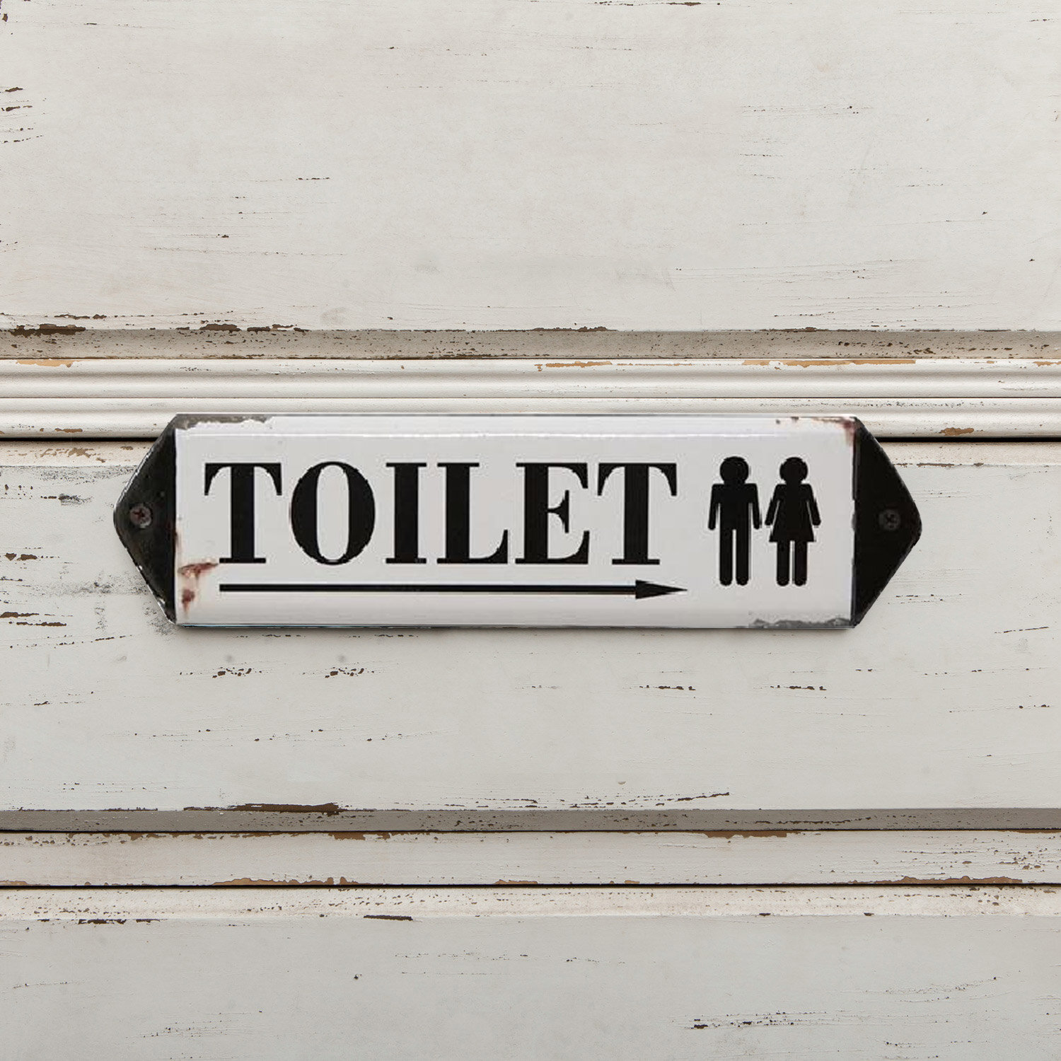 Toilet Signs with direction arrows aluminium self-adhesive