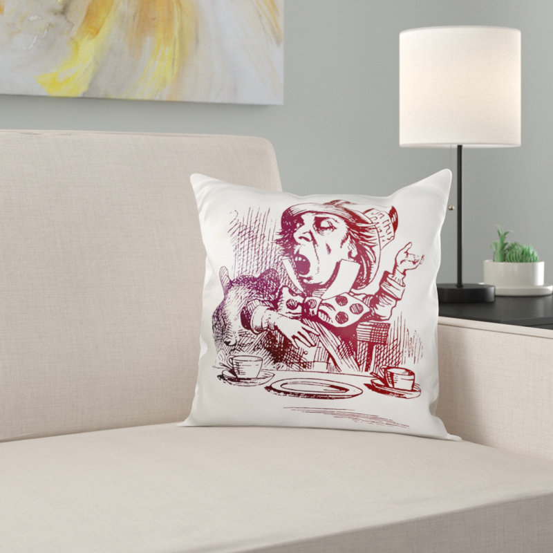16X16 Alice In Wonderland Cushion Throw Pillow Traditional Design