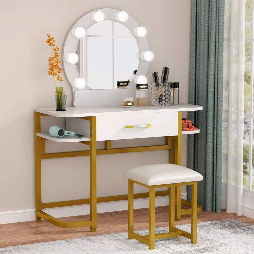 Everly Quinn Tulsa Vanity Set With Mirror Wayfair