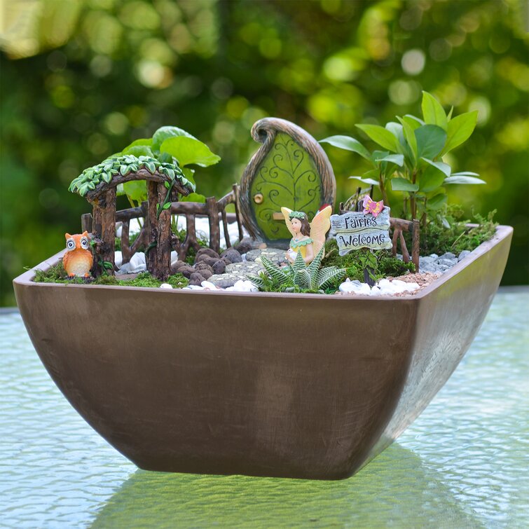 Fairy Garden Kit Dollhouse Miniature Mini Branches Owl Micro Landscape DIY Decor 