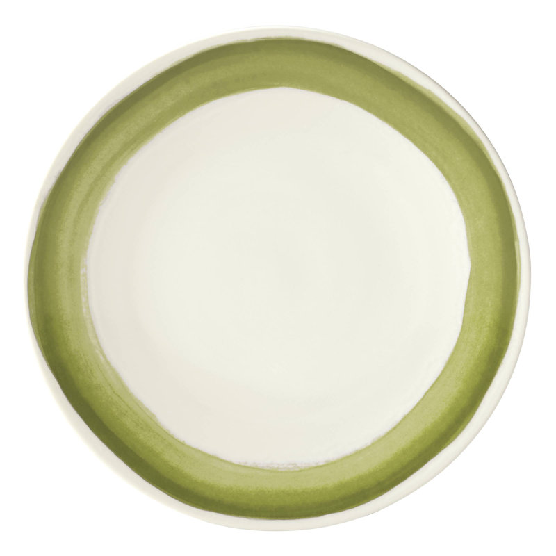 Dinner Plate with green and white