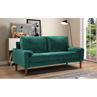 Latitude Run Brodde Velvet 71 Square Arms Sofa Reviews Wayfair