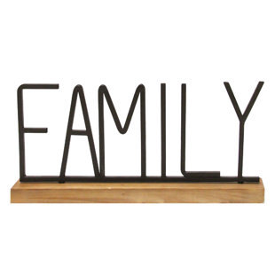 family wooden block letters