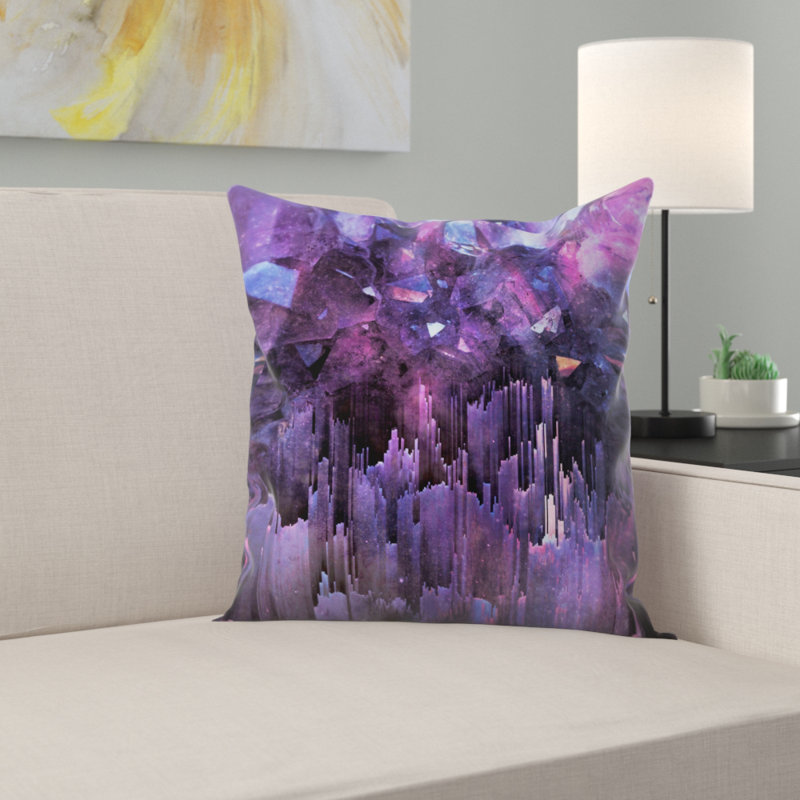 East Urban Home Ultraviolet Crystals Throw Pillow Wayfair
