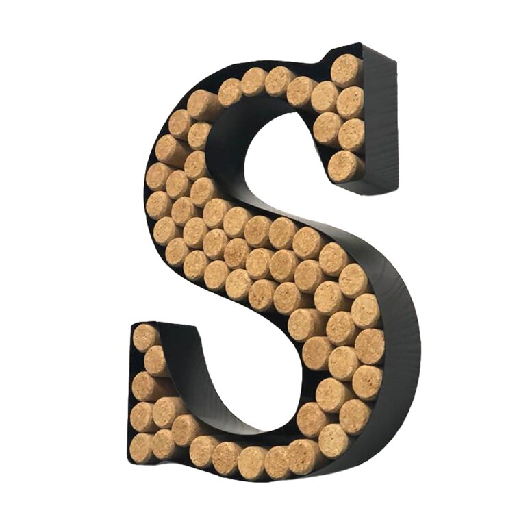 S | Decorative Wine Letters Cork Holder Decomil Wine Cork Holder | Wall Art Cork Holder Decor A-Z S Letter S