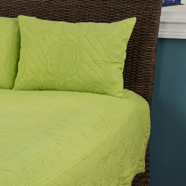 lime green pillow shams