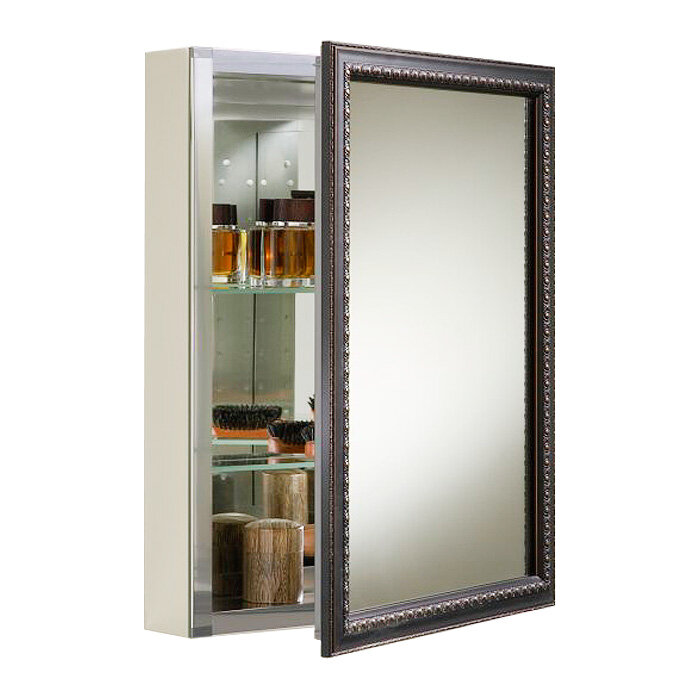 Recessed Or Surface Mount Framed 1 Door Medicine Cabinet With 2