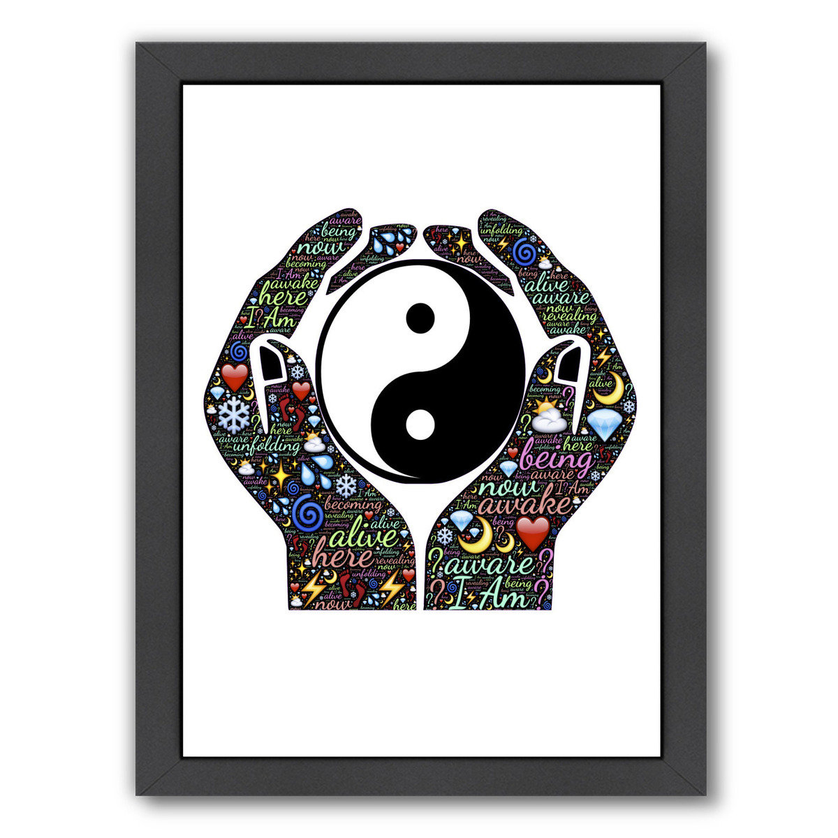 East Urban Home Yin And Yang Symbol Hands Framed Graphic Art Wayfair
