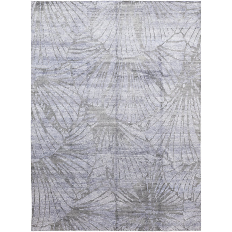 Solo Rugs Contemporary One Of A Kind Hand Knotted Wool Area Rug Periwinkle 9 X 12 Perigold