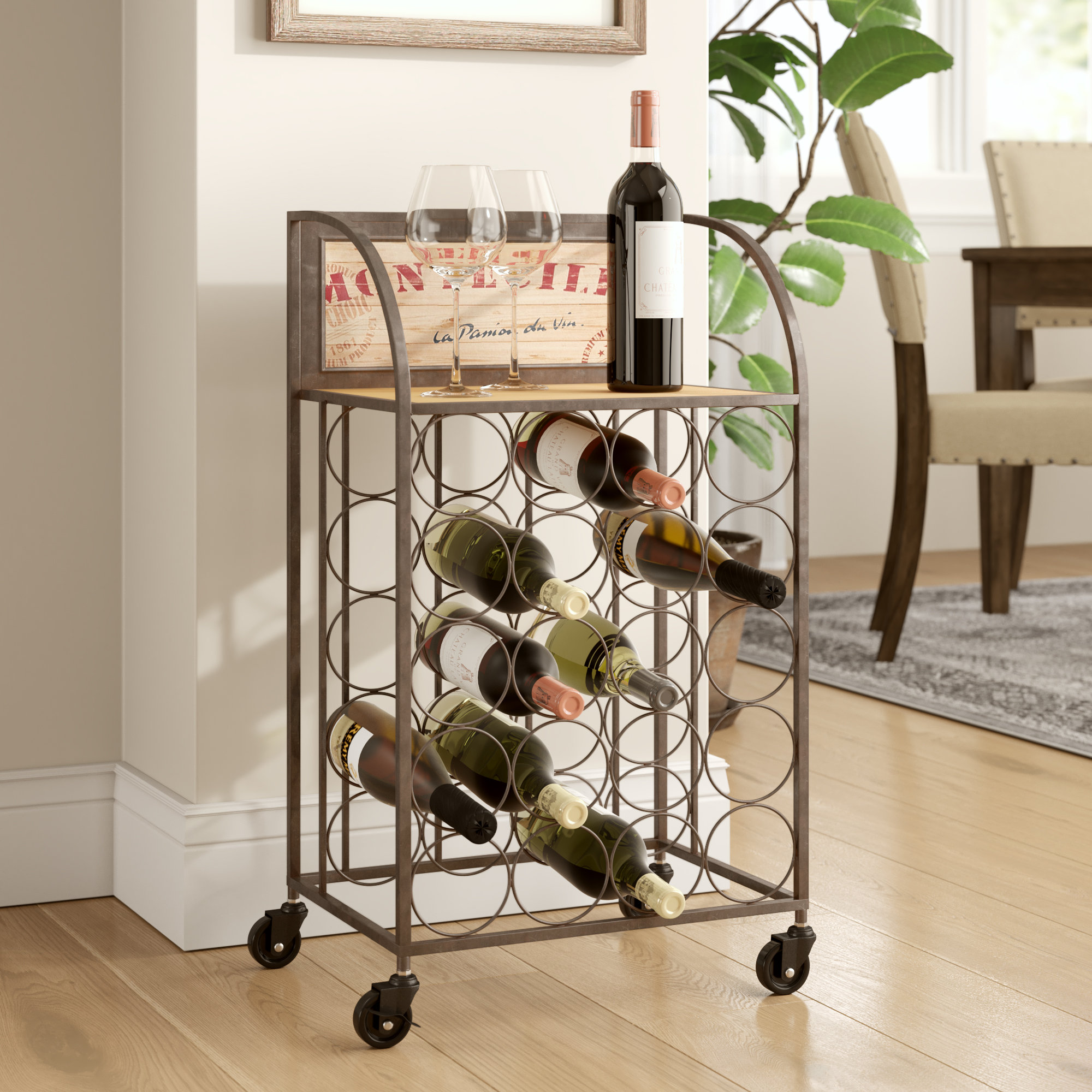 Lark Manor Goulette 20 Bottle Floor Wine Rack Reviews Goulette 20 Bottle Floor Wine