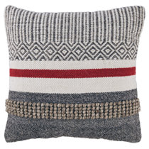 red patterned throw pillows