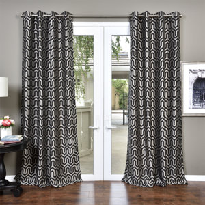 Dighton Jacquard Geometric Room Darkening Grommet Curtain Panel