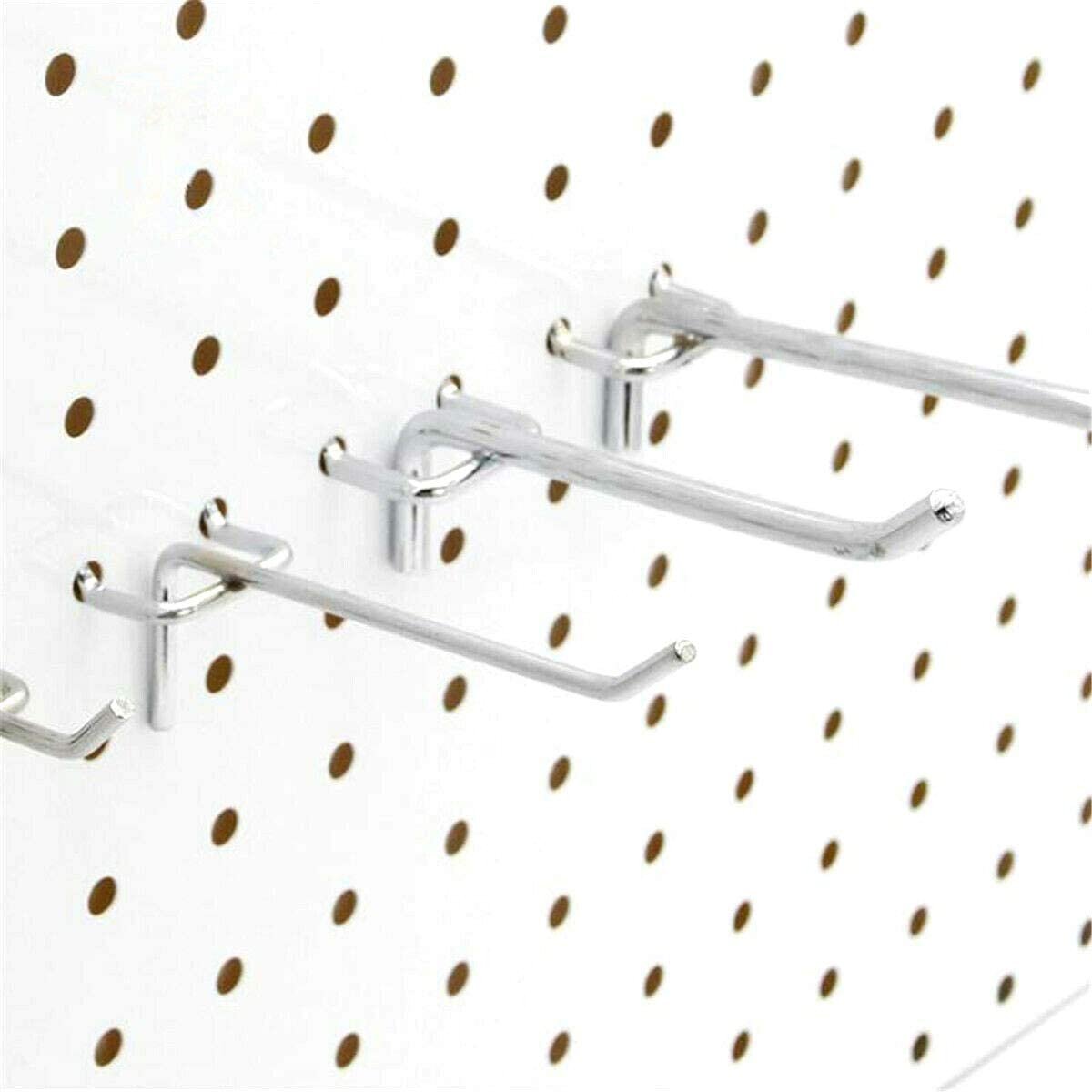 4 Inch Metal Peg Hooks For 1/8 & 1/4 Pegboard or Slatwall 100 Pcs 