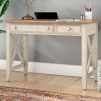 Beachcrest Home Bridgeview Solid Wood Writing Desk