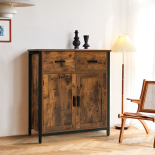 Multipurpose Natural Wooden Storage Cabinet Cupboard Organizer Sideboard 2 Sizes 