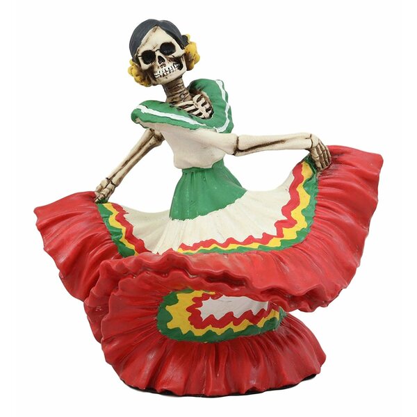 Day of the Dead Lady Skeleton in Purple Dress Figurine Dia de Los Muertos New