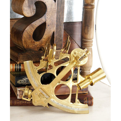 Decorative Brass Sextant Sculpture Cole  Grey