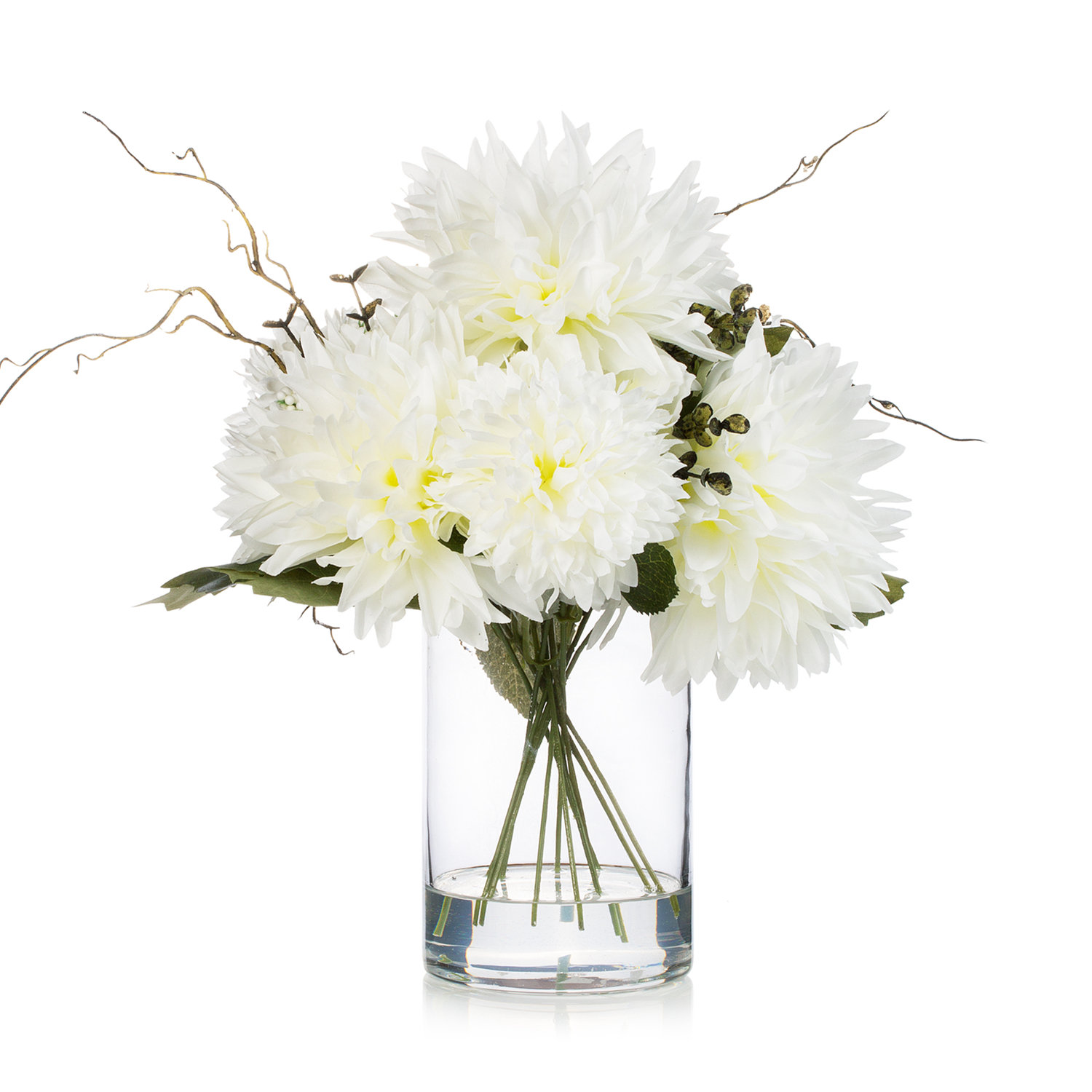 Primrue Dahlia Flower Arrangement in Glass Vase | Wayfair