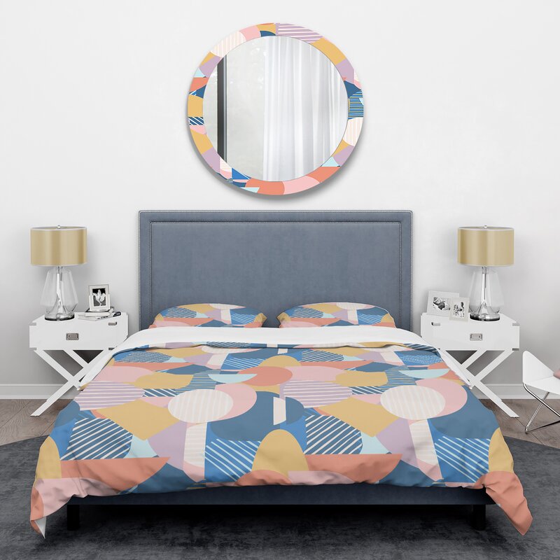 East Urban Home Modern Geometric Shapes Mid Century Duvet Cover