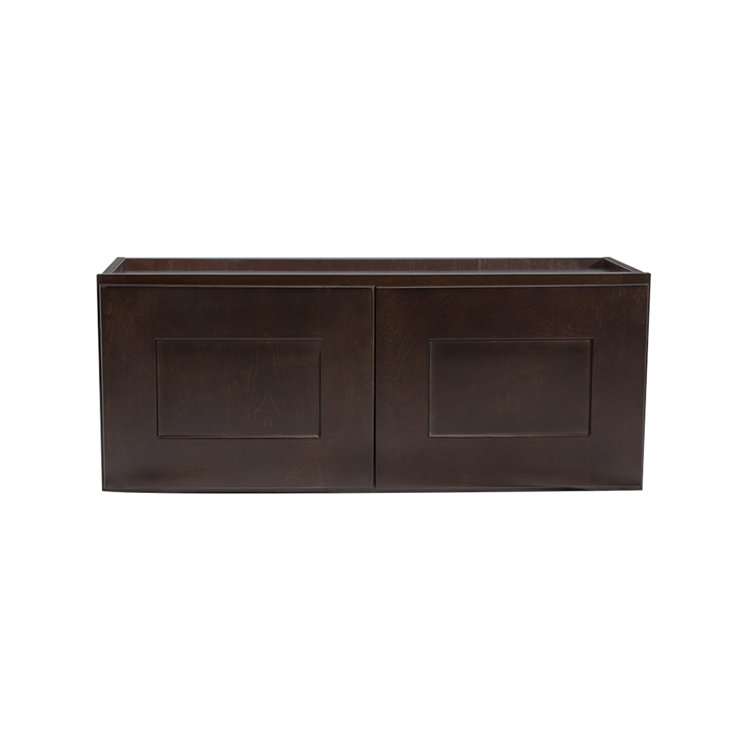 Frits Ready to Assemble 30x12x15 in. Shaker Style 2-Door Wall Cabinet in  Espresso