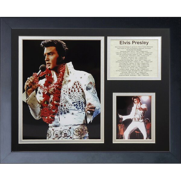 16 x 20 Legends Never Die Elvis Presley Microphone Double Matted Photo Frame