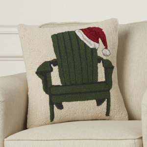 Inglewood Chair With Santa Hat Hook Wool Throw Pillow