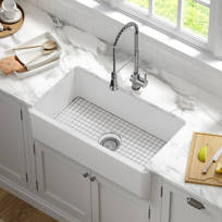 Kohler Whitehaven 33 X 22 Self Trimming Under Mount Single Bowl Kitchen Sink With Tall Apron Reviews Wayfair